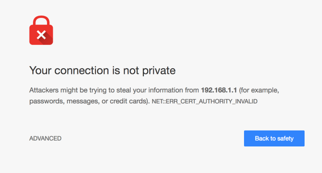 Chrome cert error