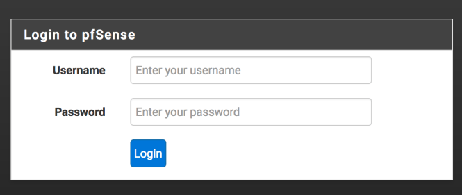 pfSense login